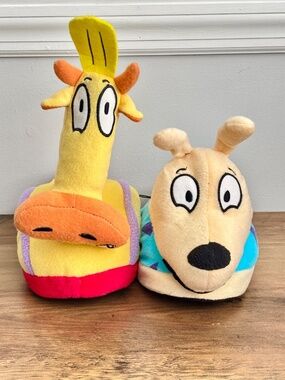 NWOT Nickelodeon 1990's Rocko’s Modern Life Plush Slippers Heffer Rocco Adult L